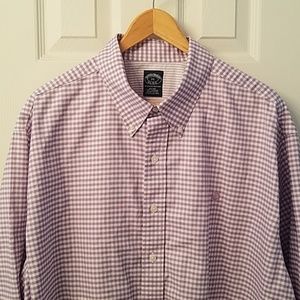 Brooks Brothers Button Down Shirt 2XL Purple Plaid